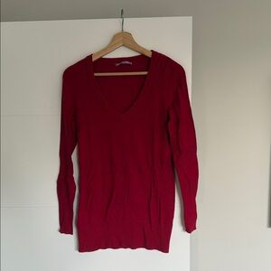 Red V-Neck Sweater